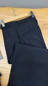 K4831 DUBLE PAÇA SİYAH CROP YÜN PANTOLON