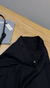 K4831 DUBLE PAÇA SİYAH CROP YÜN PANTOLON