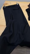 K4833 YANLARI DİKİŞ DETAYLI SİYAH YÜN PANTOLON