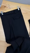 K4833 YANLARI DİKİŞ DETAYLI SİYAH YÜN PANTOLON