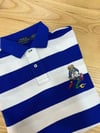MEN1365 PRL RENKLİ NAKIŞLI KALIN ÇİZGİLİ POLO T-SHIRT