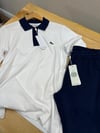 MEN1432 LCS LACİVERT YAKALI BEYAZ POLO T-SHIRT