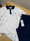MEN1432 LCS LACİVERT YAKALI BEYAZ POLO T-SHIRT