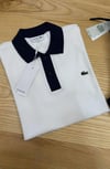 MEN1432 LCS LACİVERT YAKALI BEYAZ POLO T-SHIRT