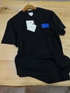 MEN1445 CK SAKS MAVİ BASKILI SİYAH T-SHIRT