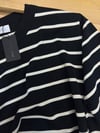 MEN1468 N.WRK EKRU ÇİZGİLİ SİYAH TRİKO T-SHIRT