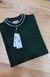 MEN1613 LCS DOKUMA YAKA DETAYLI YEŞİL T-SHIRT