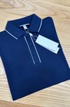 MEN1636 LCS BEYAZ ŞERİTLİ LACİVERT  PARIS POLO T-SHIRT