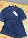 MEN1636 LCS BEYAZ ŞERİTLİ LACİVERT  PARIS POLO T-SHIRT