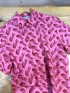 MEN1795 LCT DESENLİ PEMBE KISA KOL GÖMLEK