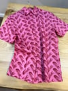 MEN1795 LCT DESENLİ PEMBE KISA KOL GÖMLEK