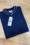 MEN1817 LCS DOKUMA YAKA DETAYLI LACİVERT T-SHIRT