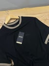 MEN1825 B.SS DOKUMA YAKA VE KOL DETAYLI SİYAH T-SHIRT
