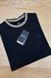 MEN1825 B.SS DOKUMA YAKA VE KOL DETAYLI SİYAH T-SHIRT