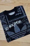 MEN1835 LS&AD İŞ BİRLİKLİ ANTRASİT KİLİM DESENLİ SİYAH T-SHIRT