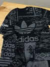 MEN1835 LS&AD İŞ BİRLİKLİ ANTRASİT KİLİM DESENLİ SİYAH T-SHIRT