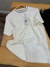 MEN1920 LCS DOKUMA YAKA DETAYLI EKRU T-SHIRT