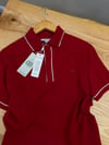 MEN1937 LCT EKRU ŞERİTLİ KOYU KIRMIZI PARİS T-SHIRT