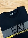 MEN1949 E.A GOLD BASKI DETAYLI SİYAH T-SHIRT