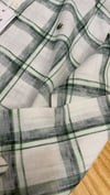 MEN1964 LCT SLİM FİT YEŞİL KARE DESENLİ KETEN GÖMLEK