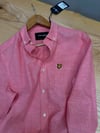 MEN1983 L.LS CEPLİ PEMBE KETEN GÖMLEK