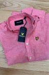 MEN1983 L.LS CEPLİ PEMBE KETEN GÖMLEK