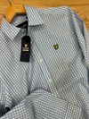 MEN2093 L.LS MAVİ KARELİ PAMUKLU GÖMLEK