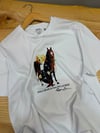 MEN2105 BEAR BASKILI BEYAZ T-SHIRT