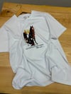 MEN2105 BEAR BASKILI BEYAZ T-SHIRT
