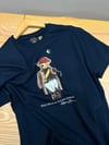 MEN2111 BEAR BASKILI LACİVERT T-SHIRT