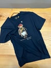 MEN2111 BEAR BASKILI LACİVERT T-SHIRT
