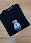 MEN2115 BEAR BASKILI SİYAH T-SHIRT