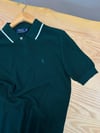 MEN2142 PRL YAKALI KOYU YEŞİL TRİKO T-SHIRT