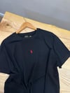 MEN2146 PRL KIRMIZI NAKIŞLI SİYAH T-SHIRT