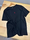 MEN2146 PRL KIRMIZI NAKIŞLI SİYAH T-SHIRT