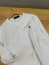 MEN2147 PRL KÜÇÜK NAKIŞLI BEYAZ PAMUKLU SWEAT
