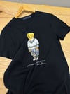 MEN2159 PRL BEAR BASKILI SİYAH T-SHIRT