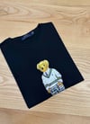 MEN2159 PRL BEAR BASKILI SİYAH T-SHIRT