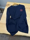 MEN2265 GNT BASKILI LACİVERT UZUN KOL T-SHIRT