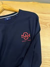MEN2265 GNT BASKILI LACİVERT UZUN KOL T-SHIRT
