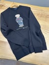 MEN2301 BEAR BASKILI BİSİKLET YAKA SİYAH SWEAT