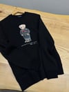 MEN2301 BEAR BASKILI BİSİKLET YAKA SİYAH SWEAT