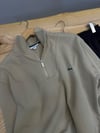 MEN2314 LCT YARIM FERMUARLI LOOSE FİT BEJ SWEAT