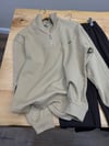 MEN2314 LCT YARIM FERMUARLI LOOSE FİT BEJ SWEAT