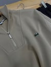 MEN2314 LCT YARIM FERMUARLI LOOSE FİT BEJ SWEAT
