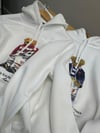 MEN2317 PRL BEAR BASKILI KAPÜŞONLU BEYAZ SWEAT