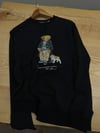 MEN2326 BEAR BASKILI BİSİKLET YAKA SWEAT