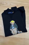 MEN2326 BEAR BASKILI BİSİKLET YAKA SWEAT