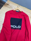 MEN2339 P.LO BASKILI KIRMIZI PAMUKLU İNCE SWEAT
