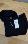 MEN2350 CHMP KOL ŞERİTLİ SİYAH KAPÜŞONLU SWEAT